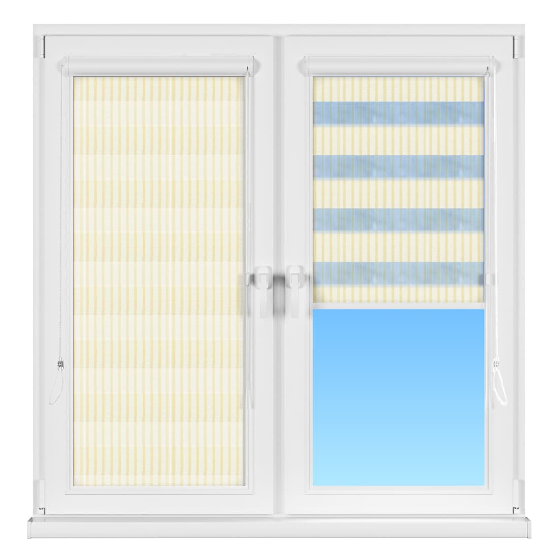 INTEGRA BOX DUO Рулонные тканевые шторы Basic Зебра, День-ночь, бежевые