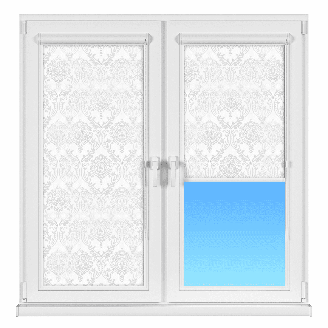 INTEGRA BOX+ Рулонные тканевые жалюзи Uni2, Пальмира, серые