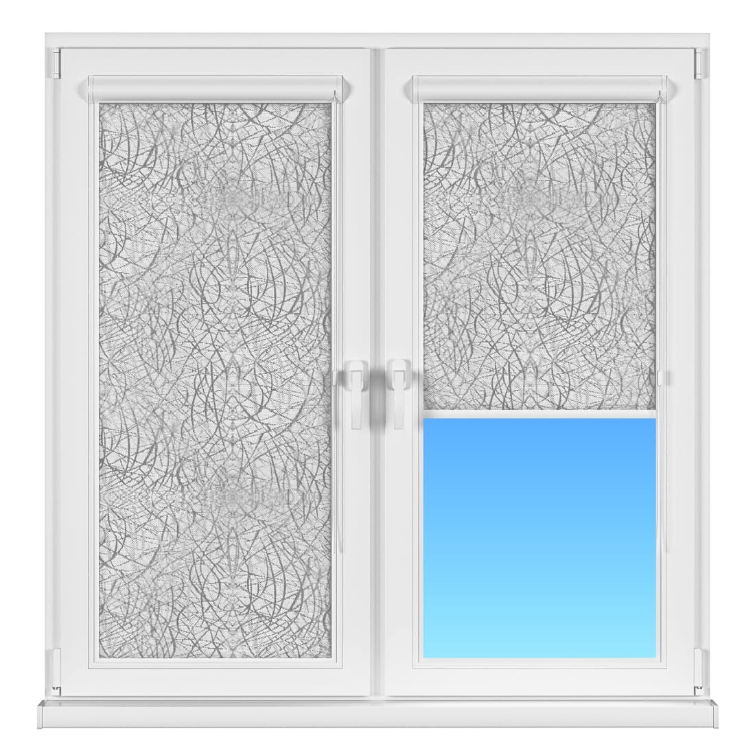 INTEGRA BOX+ Рулонные тканевые жалюзи Uni2, Мистерия ВО, серые